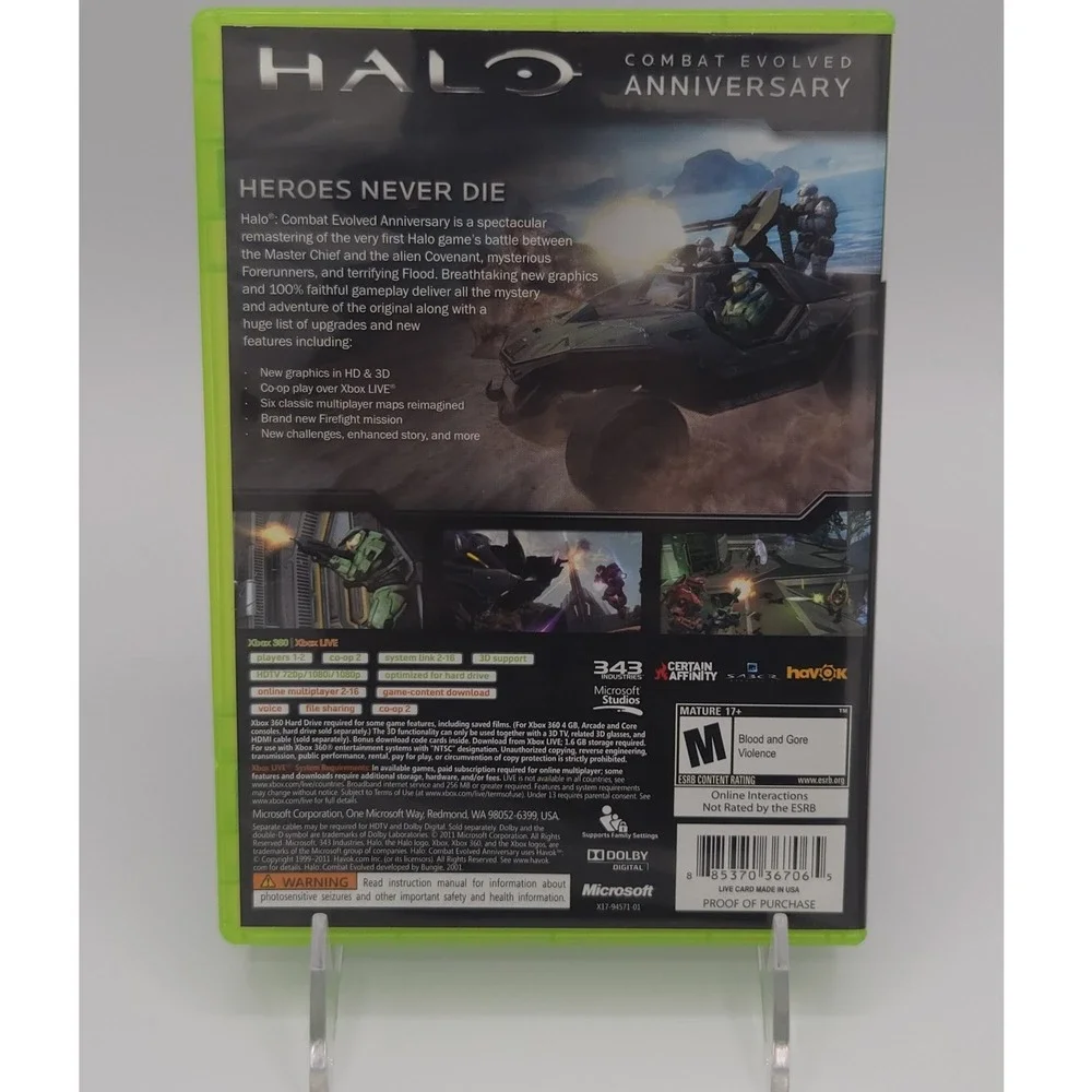 Halo Combat Evolved Anniversary - Xbox 360 - CIB - Tested - Fast Shipping